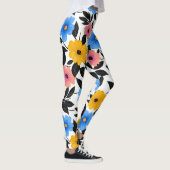 Farbenfrohe Feier von Blume und Blätter Leggings (Rechts)