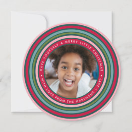 Farbenfrohe Feier | Zwei Fotos | Pink Feiertagskarte