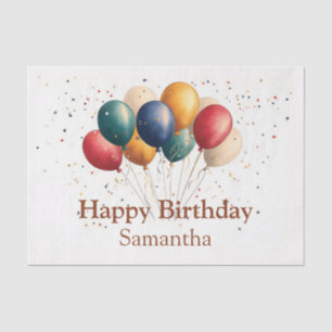 Farbenfrohe Feierlichkeiten Ballons mit Confetti Seidenpapier