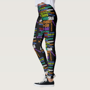 Farbenfrohe Feiern Toast in vielen Sprachen Word C Leggings