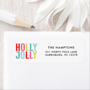 Farbenfrohe Feiertage Holly Jolly Rücksendeadresse