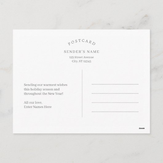 Farbenfrohe Feiertage Neujahr Postkarte (Rückseite)