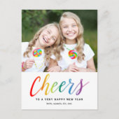 Farbenfrohe Feiertage Neujahr Postkarte (Vorderseite)