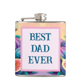 Farbenfrohe Feige mit bester Vater für immer Flachmann