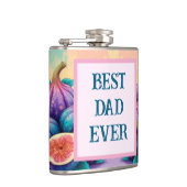 Farbenfrohe Feige mit bester Vater für immer Flachmann (Rechts)