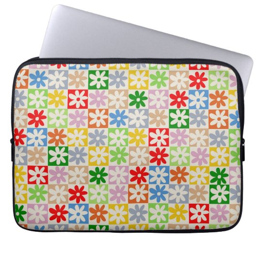 Farbenfrohe, feine ästhetische Blume Laptopschutzhülle (Vorderseite)
