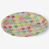 Farbenfrohe, feine ästhetische Blume Pappteller (Schrägansicht)