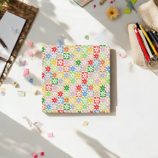 Farbenfrohe, feine ästhetische Blume Post-it Klebezettel