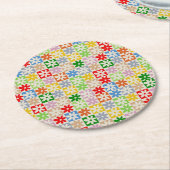 Farbenfrohe, feine ästhetische Blume Runder Pappuntersetzer (Angewinkelt)
