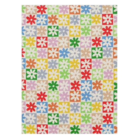 Farbenfrohe, feine ästhetische Blume Tischdecke (Vorderseite)