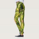 Farbenfrohe feine Blätter Muster-Legierung Leggings (Links)