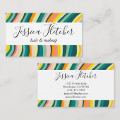 Farbenfrohe, feine Curves Streifen Minimalistisch Visitenkarte (Vorne/Hinten)