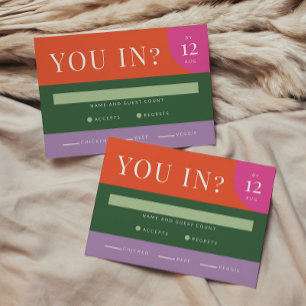 Farbenfrohe, feine RSVP-Karte Einzigartig orange R RSVP Karte