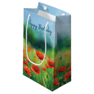 Farbenfrohe Felder mit Pflücken kleine Geschenktas Geschenktüte