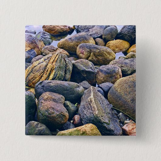Farbenfrohe Felsen Button (Vorderseite)
