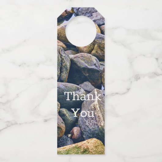 Farbenfrohe Felsen Flaschenanhänger (Vorderseite)