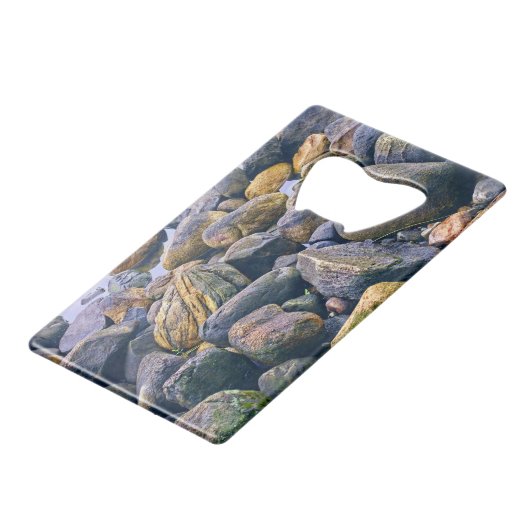 Farbenfrohe Felsen Geldbeutel Flaschenöffner (Rückseite Schrägansicht)