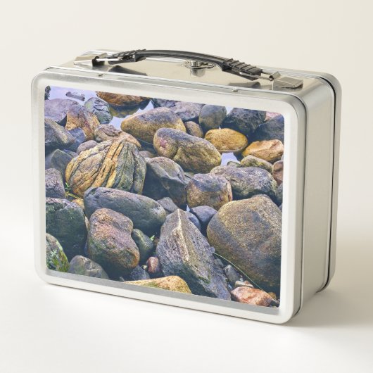 Farbenfrohe Felsen Metall Brotdose (Rückseite)