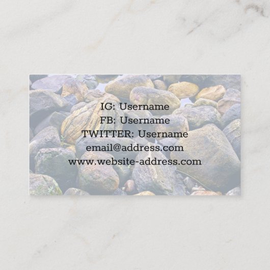 Farbenfrohe Felsen Visitenkarte (Rückseite)