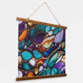 Farbenfrohe Felsgesteine aus gestanztem Glas Wandteppich Mit Holzrahmen (Gewinkelt)