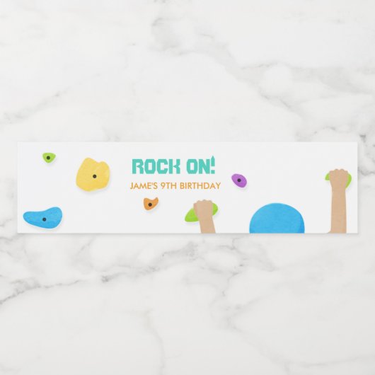 Farbenfrohe Felsklettern Gefallen Wasserflaschen E Wasserflaschenetikett (Einzelnes Label)