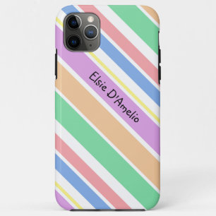 Farbenfrohe, feminine diagonale Streifen Personali Case-Mate iPhone Hülle