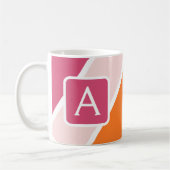 Farbenfrohe feminine Streifen Monogramm farbig Kaffeetasse (Links)