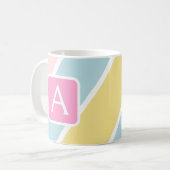 Farbenfrohe feminine Streifen Monogramm farbig Kaffeetasse (Vorderseite Links)
