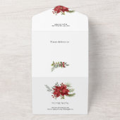 Farbenfrohe Festfreuden mit Poinsettias und Berrie All In One Einladung (Außenbereich)