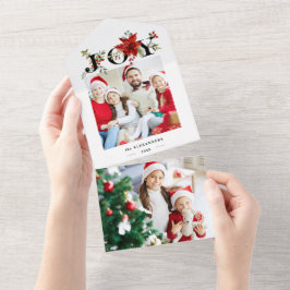 Farbenfrohe Festfreuden mit Poinsettias und Berrie All In One Einladung