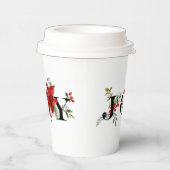 Farbenfrohe Festfreuden mit Poinsettias und Berrie Pappbecher (Rechts)