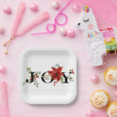 Farbenfrohe Festfreuden mit Poinsettias und Berrie Pappteller (Party)