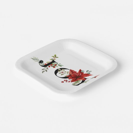 Farbenfrohe Festfreuden mit Poinsettias und Berrie Pappteller (Gewinkelt)