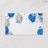 Farbenfrohe, festliche Ballons Visitenkarte (Rückseite)