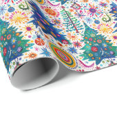 Farbenfrohe, festliche Baumstruktur Geschenkpapier (Rolleneckpunkt)