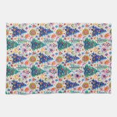 Farbenfrohe, festliche Baumstruktur Geschirrtuch (Horizontal)