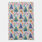 Farbenfrohe, festliche Baumstruktur Geschirrtuch (Vertikal)