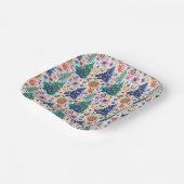 Farbenfrohe, festliche Baumstruktur Pappteller (Gewinkelt)