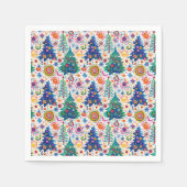 Farbenfrohe, festliche Baumstruktur Serviette (Vorderseite)