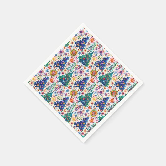 Farbenfrohe, festliche Baumstruktur Serviette (Ecke)