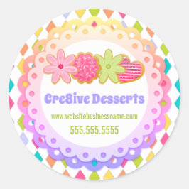 Farbenfrohe festliche Cookies Bäckerei Verpackung  Runder Aufkleber