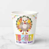 Farbenfrohe festliche kleine Türkei Babydusche Pappbecher (Rückseite)