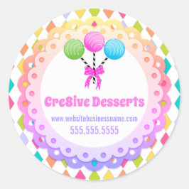 Farbenfrohe festliche Pop Bäckerei Verpackung Sieg Runder Aufkleber