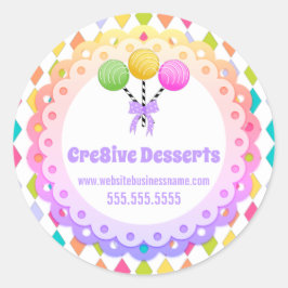 Farbenfrohe festliche Pop Bäckerei Verpackung Sieg Runder Aufkleber