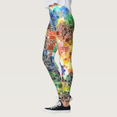 Farbenfrohe festliche Schwimmkacheln Leggings (Links)