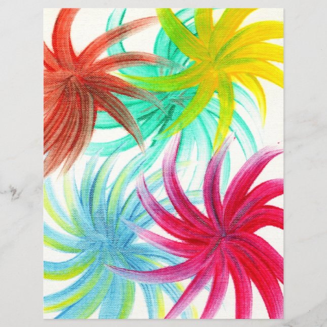 Farbenfrohe festliche Spirale Wirbel Scrapbook Pap (Vorderseite)