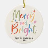 Farbenfrohe Festlichkeit und helles Foto Weihnacht Keramik Ornament (Vorne)