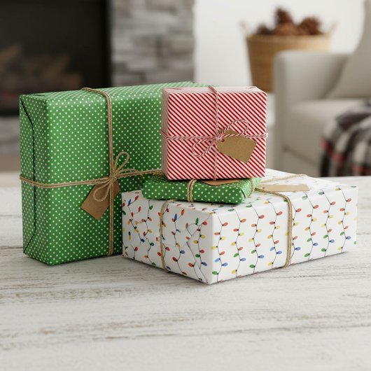 Farbenfrohe Festspiele Party Lichter Art Muster Geschenkpapier Set