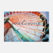 Farbenfrohe Fett Ferris Wheel Foto Begrüßungsschri Fußmatte (Vorderseite)
