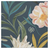 Farbenfrohe, fette Blumen und Navy Stoff (Nahaufnahme)